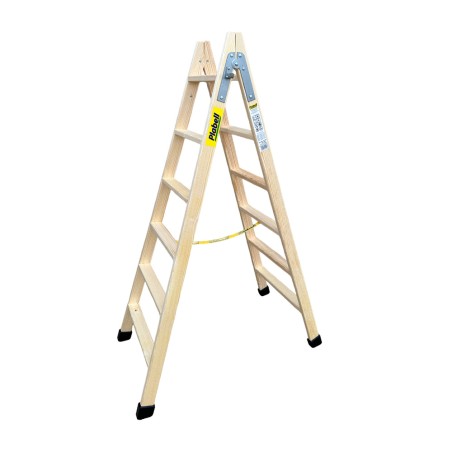 Escalera de madera 6 peldaños 164cm plabell