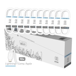 Pack ahorro 10 cables basik lightning/apple 2,4a tech one tech