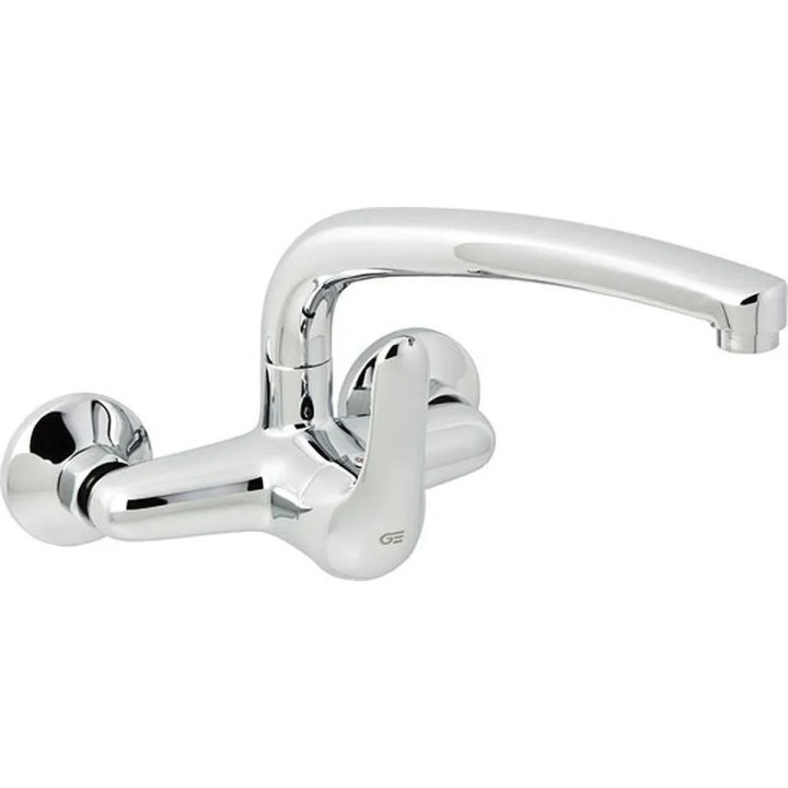 Grifo de cocina monomando mural Genebre K8 cromado 15 cm