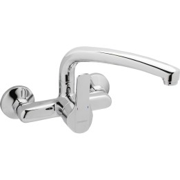 Grifo de cocina monomando mural Genebre K8 cromado 15 cm