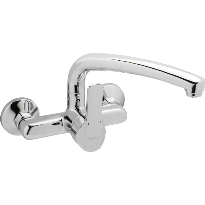 Grifo de cocina monomando mural Genebre K8 cromado 15 cm