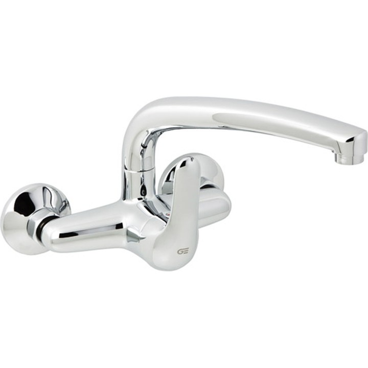 Grifo de cocina monomando mural Genebre K8 cromado 15 cm