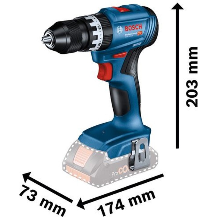 Taladro percutor a batería Bosch PRO GSB 18V-45