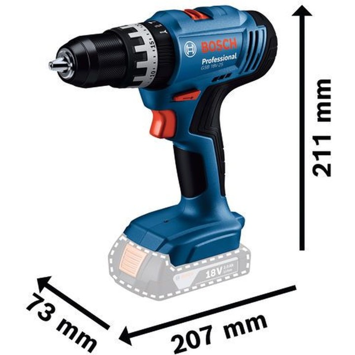Taladro atornillador percutor a batería Bosch PRO GSB 18V-25 18 V