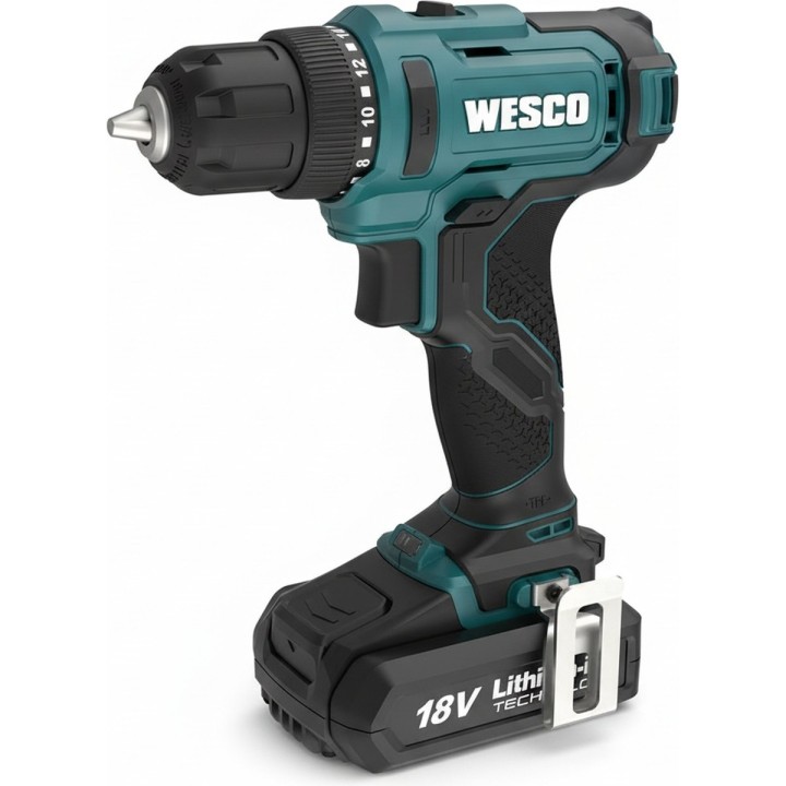 Taladro atornillador WESCO 18 V 30 Nm con batería y cargador - vista adicional 1