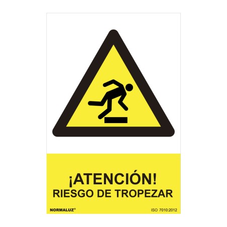 Cartel "atencion riesgo de tropezar" (pvc 0.7mm) 30x40cm normaluz