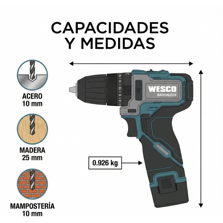 TALADRO PERCUTOR A BATERIA - vista adicional 6