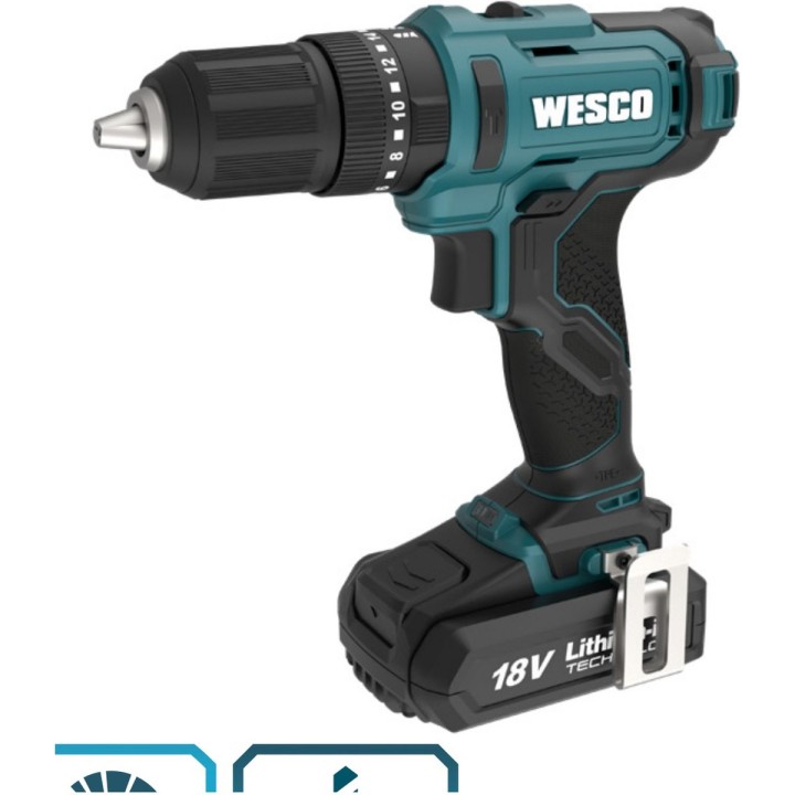 Taladro percutor inalámbrico WESCO WS2390 18 V 50 N·m - vista adicional 1