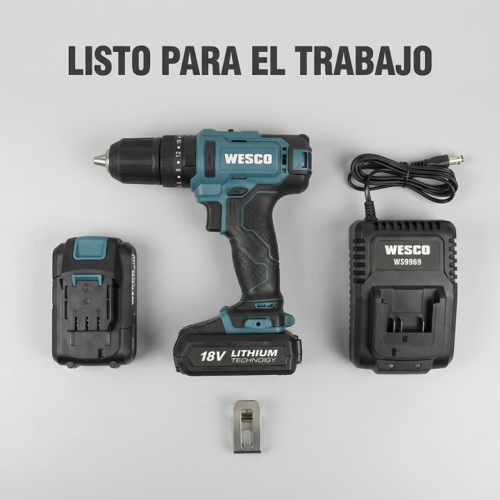Taladro percutor inalámbrico WESCO WS2390 18 V 50 N·m - vista adicional 4