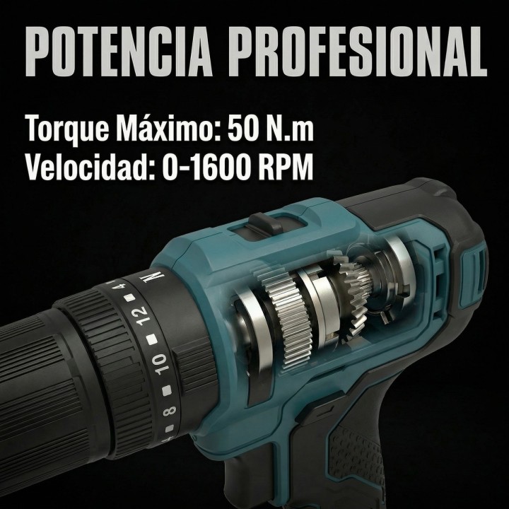 Taladro percutor inalámbrico WESCO WS2390 18 V 50 N·m - vista adicional 6