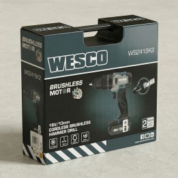 Taladro percutor a batería WESCO 18 V 60 Nm con 2 baterías