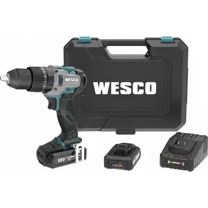 Taladro percutor a batería WESCO 18 V 60 Nm con 2 baterías - vista adicional 2