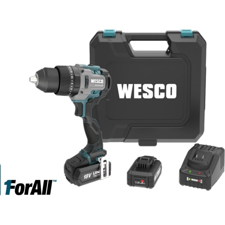 Taladro percutor a batería WESCO 18 V 60 Nm con 2 baterías - vista adicional 4