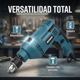 Taladro percutor con cable WESCO 550 W 10 mm