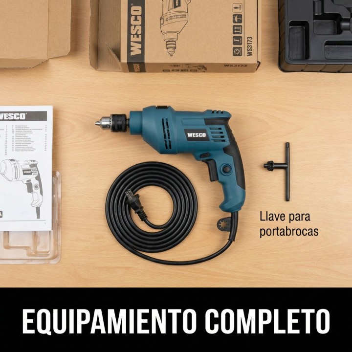 Taladro percutor con cable WESCO 550 W 10 mm - vista adicional 5