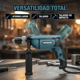 Taladro percutor WESCO 750 W con portabrocas de 13 mm