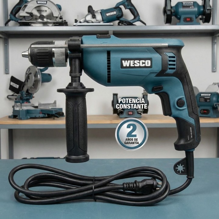 Taladro percutor WESCO 750 W con portabrocas de 13 mm - vista adicional 8