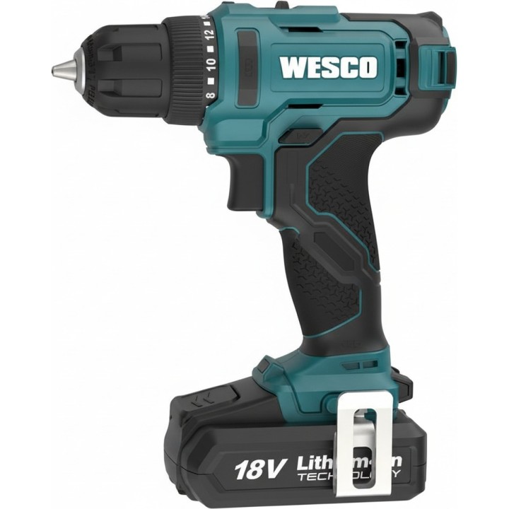 Taladro atornillador WESCO 18 V 30 Nm con batería de 2,0 Ah - vista adicional 1