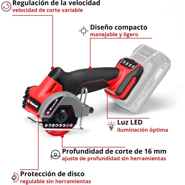 Cortadora inalámbrica Einhell TP-CO 18/76-C Li BL Solo 18 V - vista adicional 2