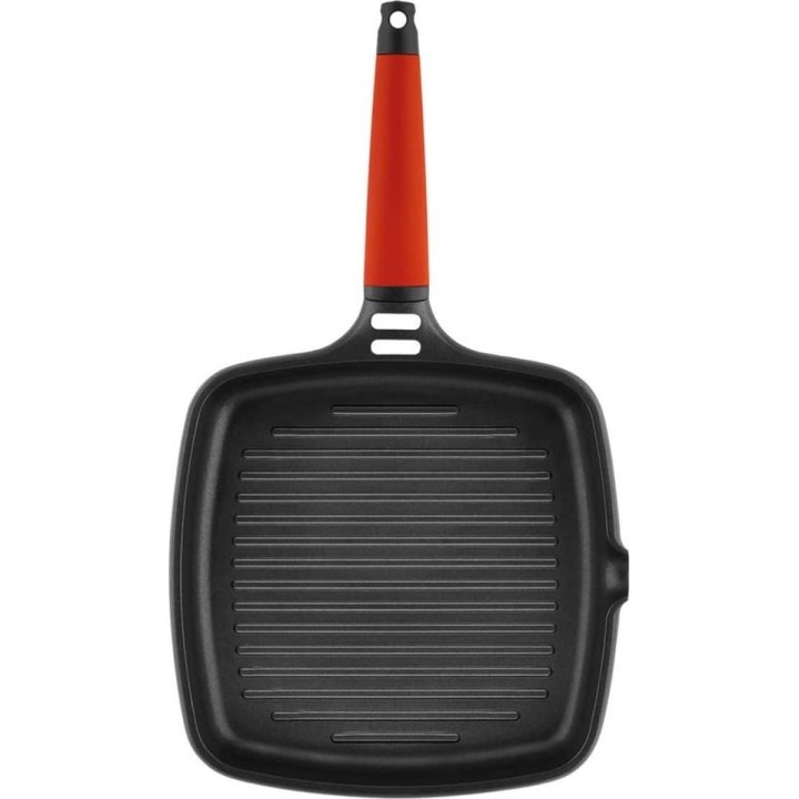 Sartén grill de inducción Castey con mango desmontable rojo - imagen de uso