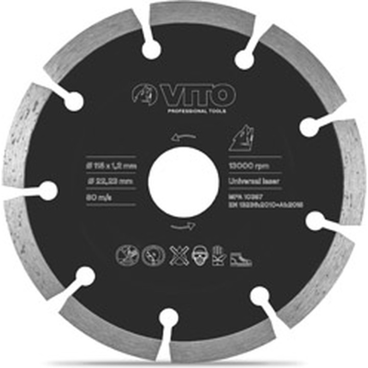Amoladora con cable VITO 850 W 115 mm con disco de diamante VIRE11585A+VIDL115 - vista adicional 4