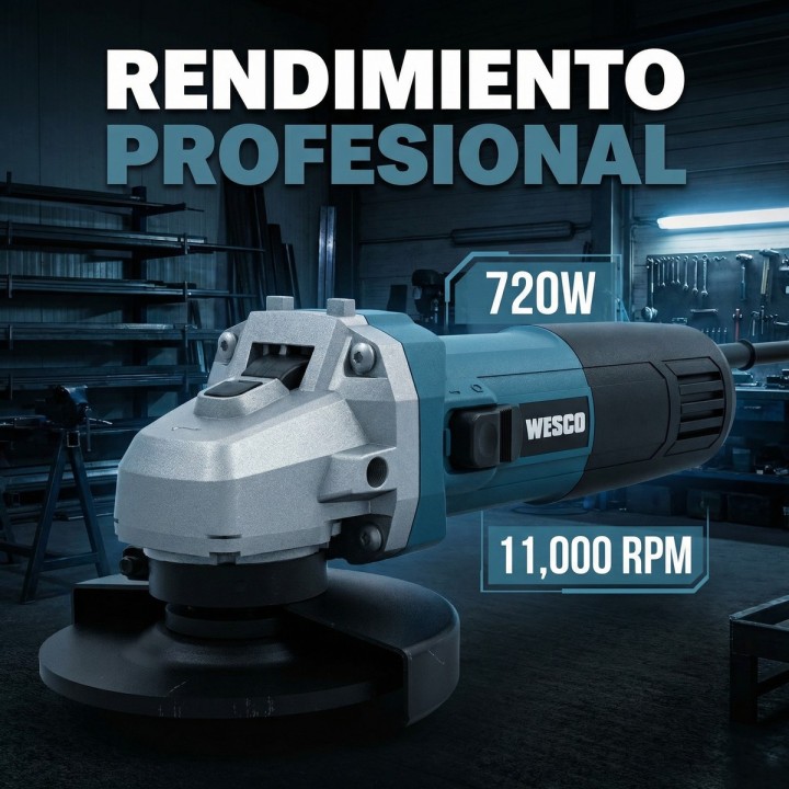 Amoladora con cable WESCO 115 mm 720 W WS4751.5 - vista adicional 3