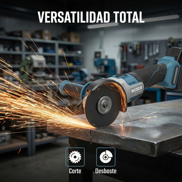 Amoladora angular a batería WESCO WS2890K.1 18 V 125 mm - vista adicional 2