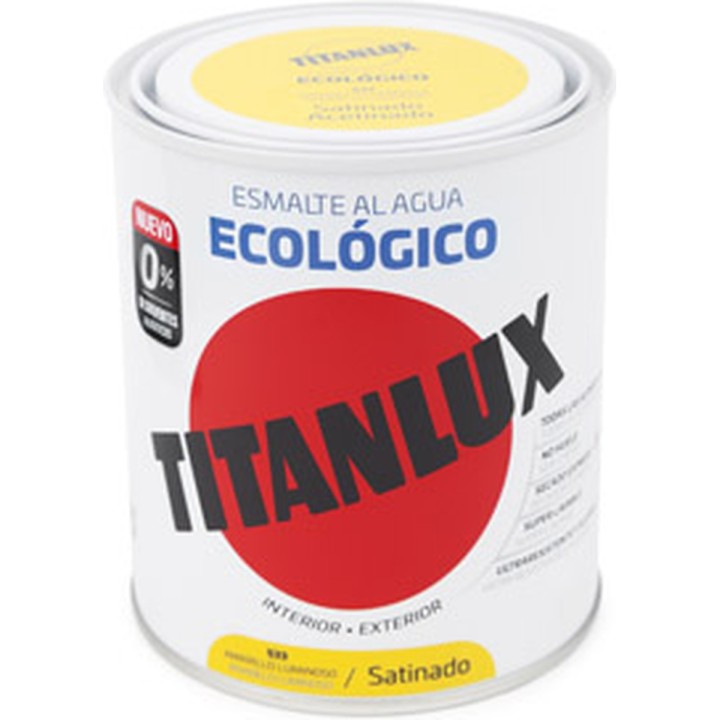 Esmalte al agua ecológico satinado Titanlux - Amarillo Luminoso